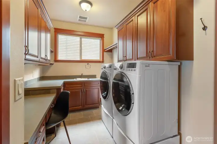 A designated laundry room.