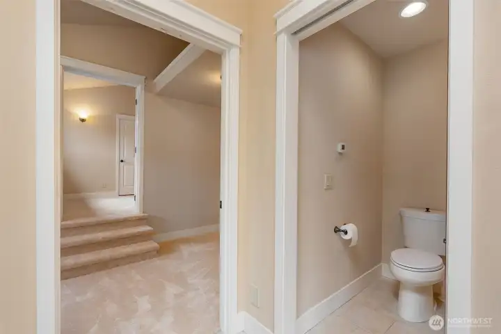 The primary walk-in, double sided closet.