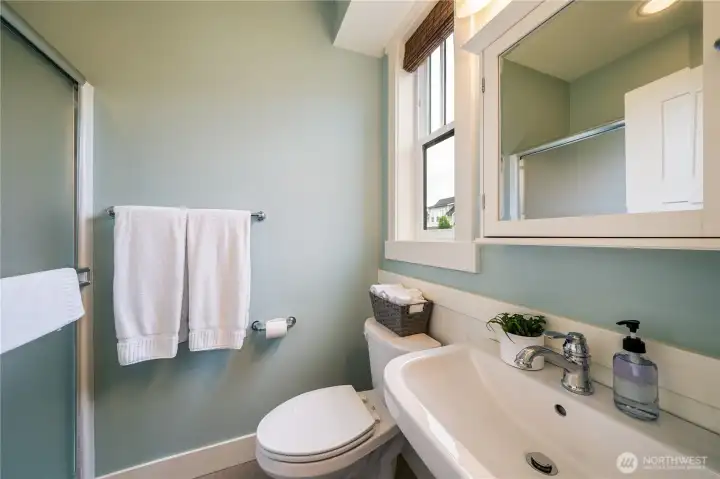 Main level Primary bedroom en-suite bathroom.