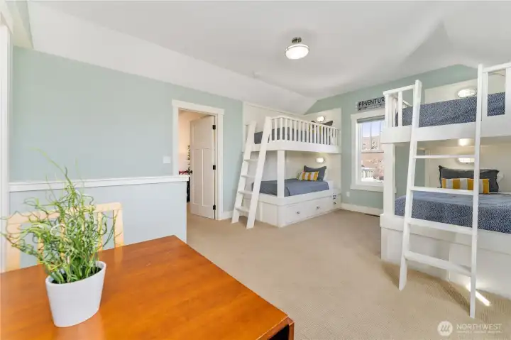 View 2 of upper level bunk room.