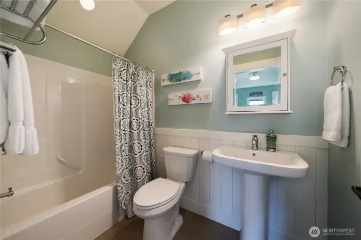 Upper level bunk room bathroom.