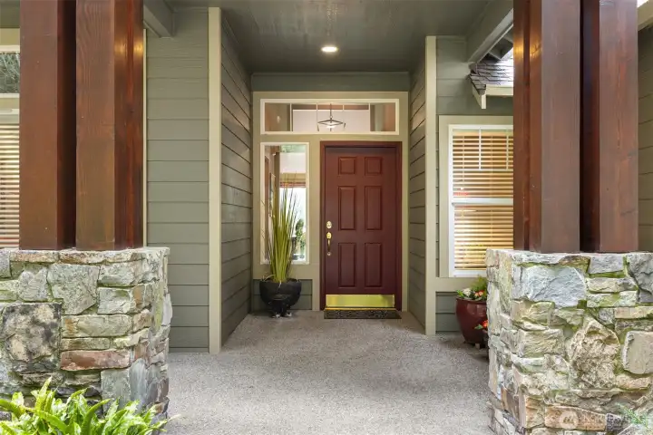 Approach to front door - covered and gracious.