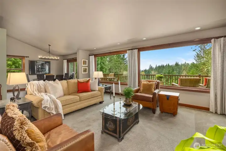 Spacious living room with huge windows to enjoy the views.