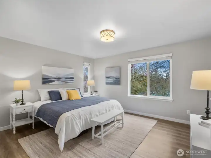 The primary bedroom is luxuriously large.