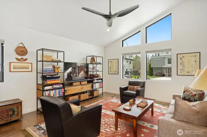 2nd bedroom with vaulted ceiling