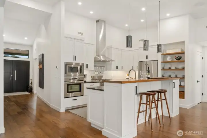Bar seating in kitchen