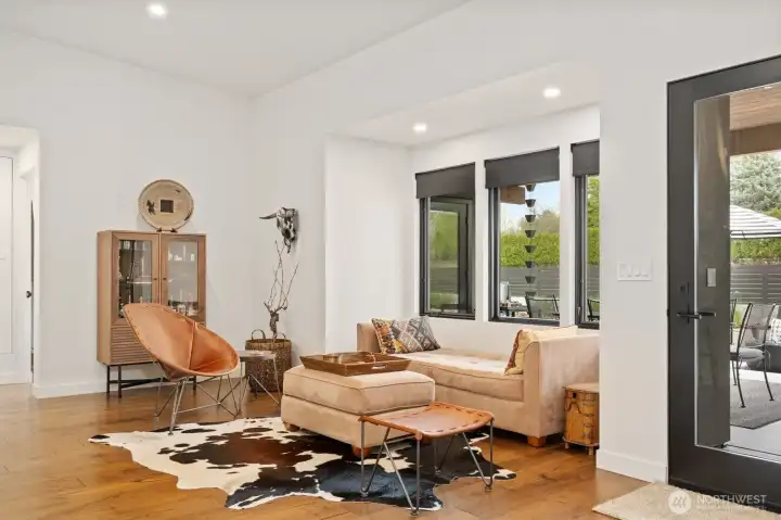 Seating area off kitchen and next to patio door