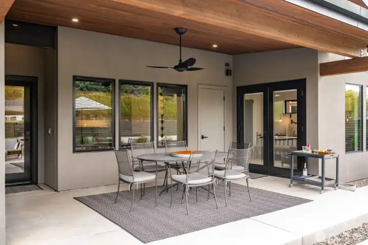 Patio with coverage for all weather plus speakers