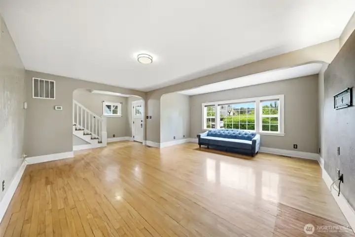 Living room is full of light.