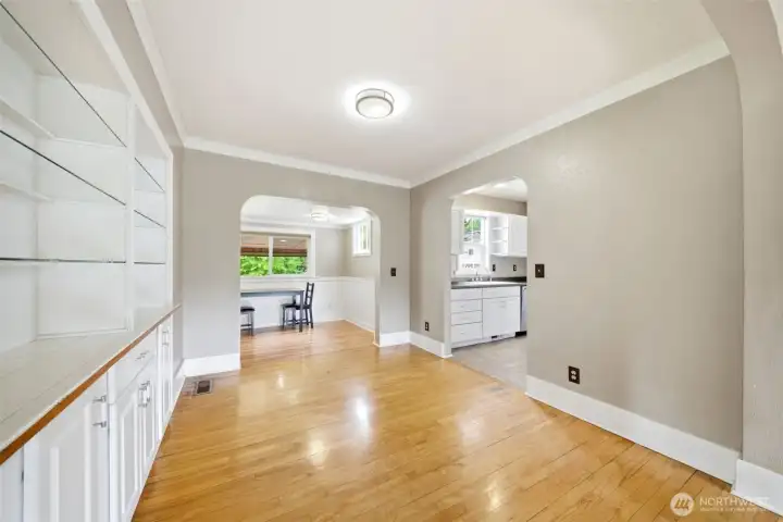 Dining area open to kitchen and living room.