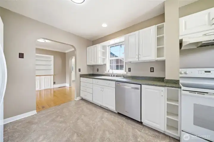 Kitchen looking toward dining space.