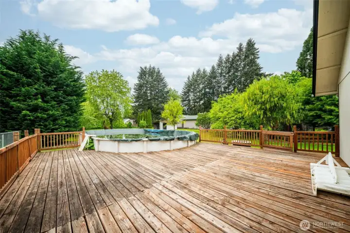 The pool has been professionally maintained and has its own heat pump system. Great for summer parties!