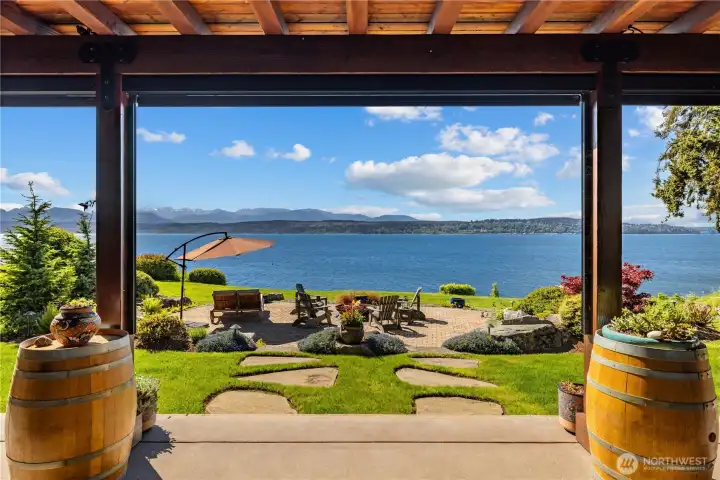 View patio out front with dedicated propane fed "Star" firepit.