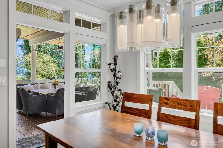 So many windows let the sunshine in! Flow from dining room to outdoor seating and garden/play area! Beautiful Tigerwood deck, gas hookup for BBQ So many windows let the sunshine in! Flow from dining room to outdoor seating and garden/play area! Beautiful Tigerwood deck, gas hookup for BBQ