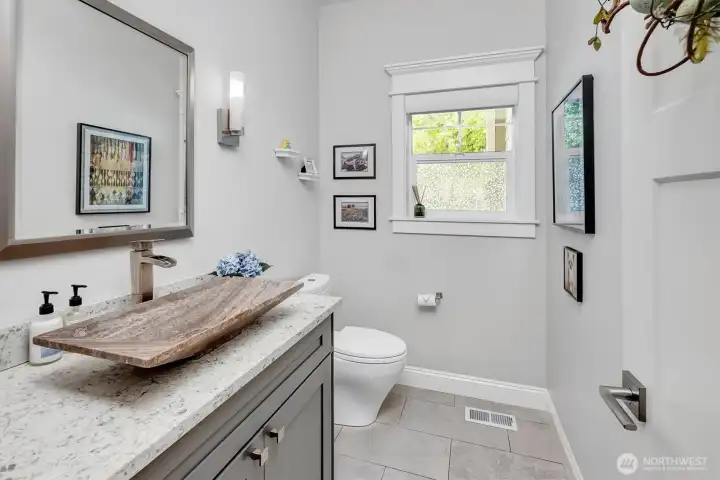 Powder Room near entry on main floor. Powder Room near entry on main floor.