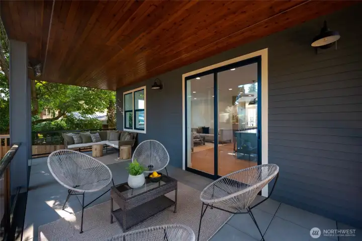 Back covered deck. Back covered deck.