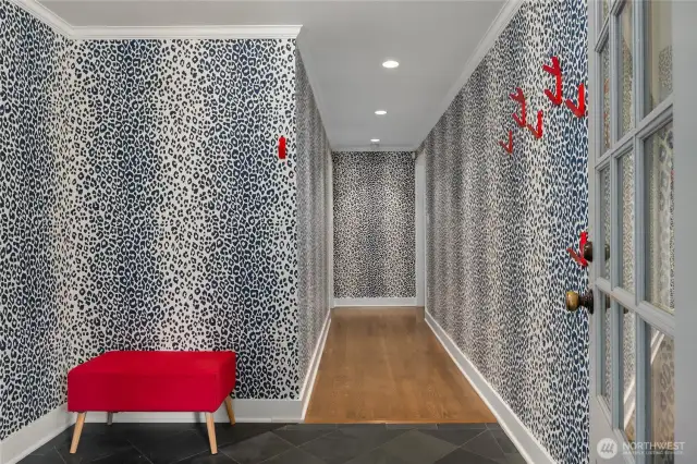 Behind the den/office is this hallway that has a great guest suite and another small office...