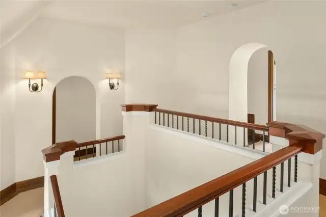 The upstairs hallway.  Simple and beautiful architecture.