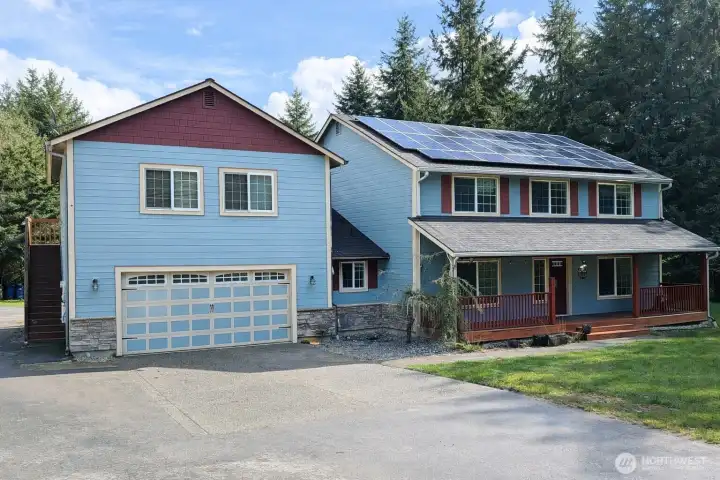 Welcome to 7531 152nd Ln SE, Tenino. Gated 5.2-acre estate with 5 potential bedrooms + 1br ADU, shop, solar, and fiber Optic high speed internet. Offering privacy, flexibility, and energy efficiency
