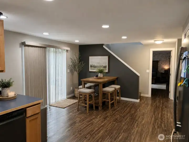 Dining area off the kitchen and patio door