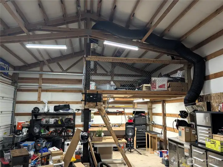 Loft in the shop for added storage. 36'6"x24' = 876sf Detached shop with 2 mini splits for A/C & Heat. plus 2 carports at each end of the shop.