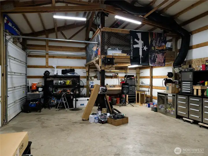 36'6"x24' = 876sf Detached shop with 2 mini splits for A/C & Heat. plus 2 carports at each end of the shop.