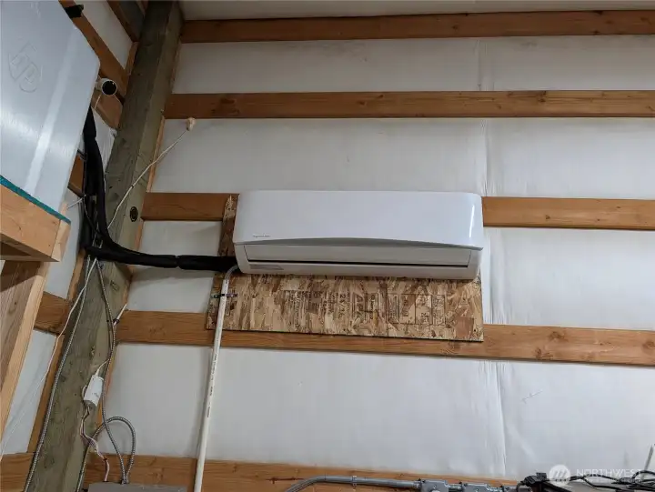 2 mini splits in teh shop for A/C & heat.