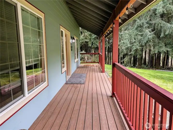 Full length covered porch
