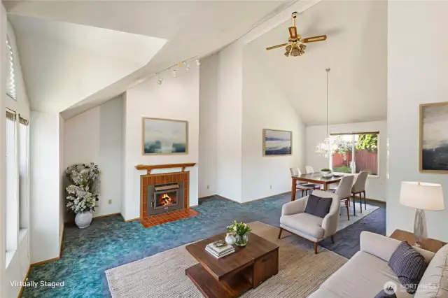 Wood Burning Fireplace Virtually Staged