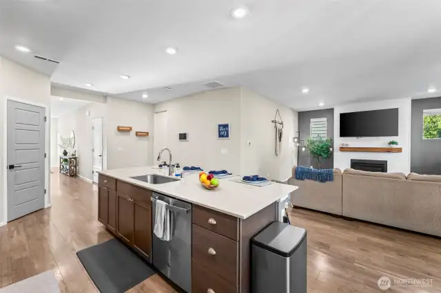Spacious kitchen with abundant counter space and storage, designed for the modern chef.