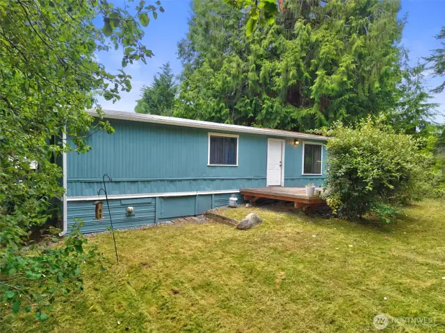 Sited on a spacious .34 acre lot surrounded by stately evergreens, this property is a study in potential.