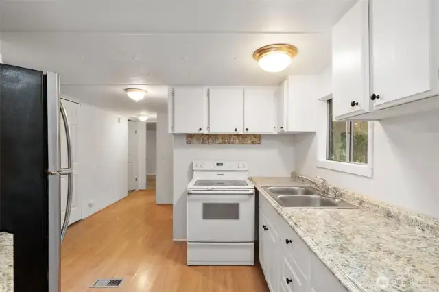 Low maintenance hard flooring through much of the home.