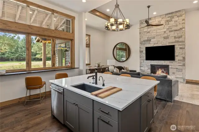 Pass through window to outdoor kitchen space