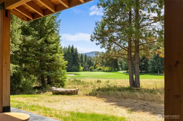 Outdoor patio overlooking the golf course