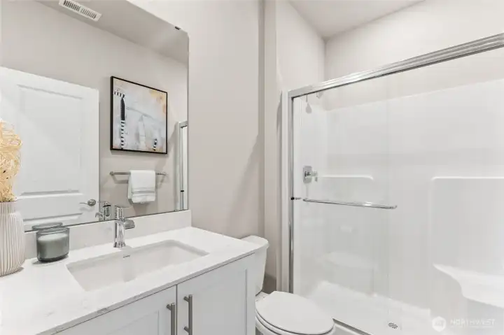 Main floor bathroom with shower for your after hike adventures or guests.