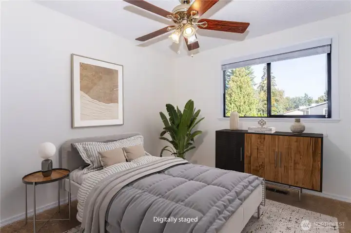 Virtually staged third bedroom