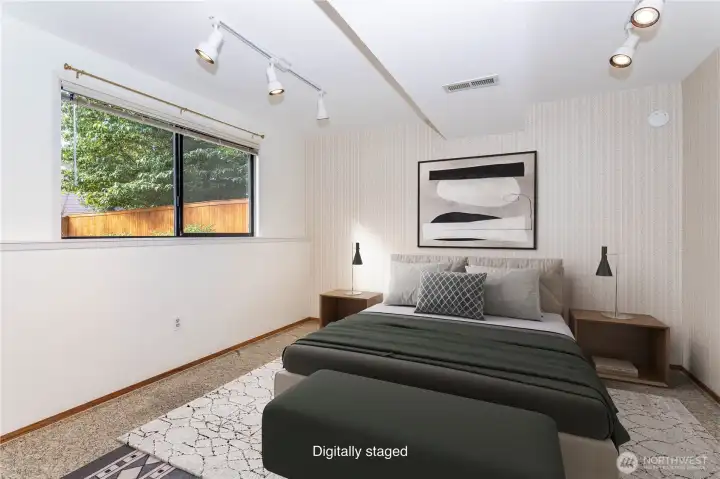 Virtually staged lower level 4th bedroom