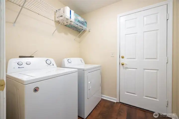 Mudroom leads to large two car garage