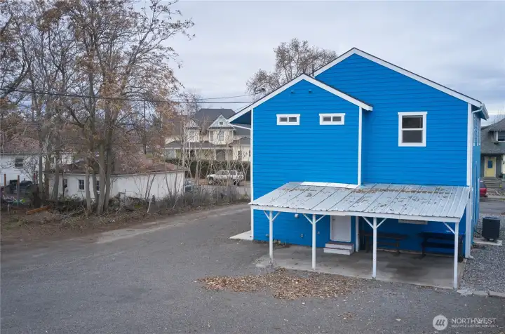 Back of Duplex. Covered Carport/Patio