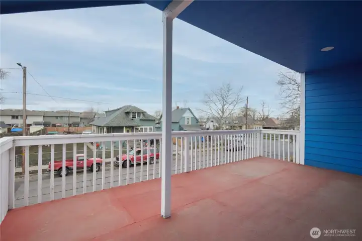 Upper Unit Balcony looking West.