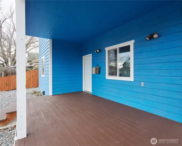 Lower Unit Covered Porch.