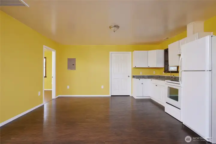 Upper Unit Kitchen and Dining Area.