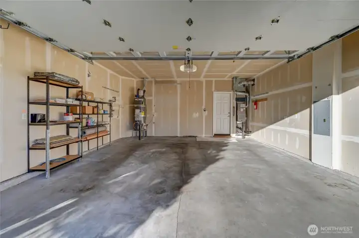 There is only a half step up from the        2 car garage to the interior of the home.