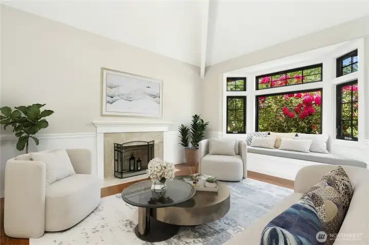 The sellers had a bay window seat made, complete with storage.