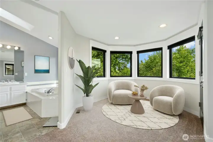 Here is the sitting area for a quiet retreat at the days end.