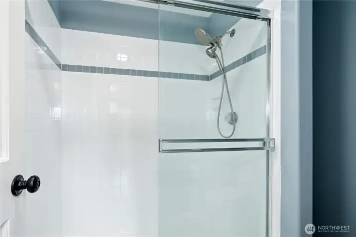 Here is the shower and water closet combo.