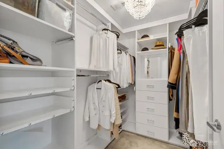 Seller added professional closet organizers throughout.