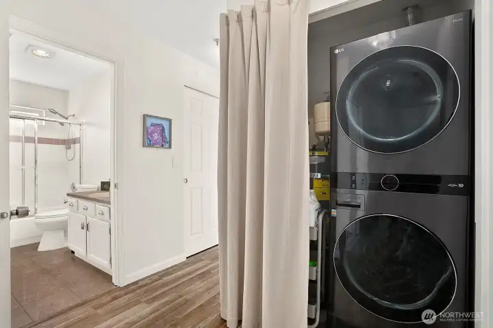 Laundry and bathroom hallway area