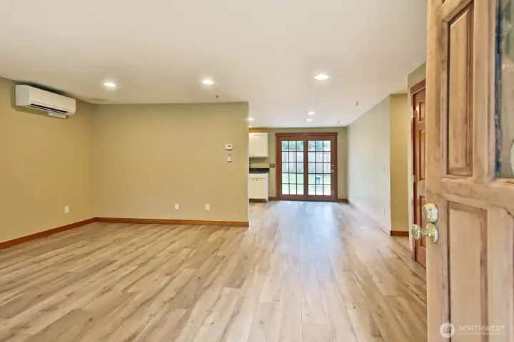 Seller updated from carpet to vinyl plank flooring in the kitchen and living area.  The ductless mini split is also fairly recent and was just serviced for new owners.