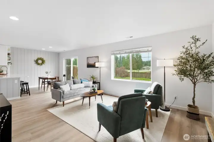 living room to dining area